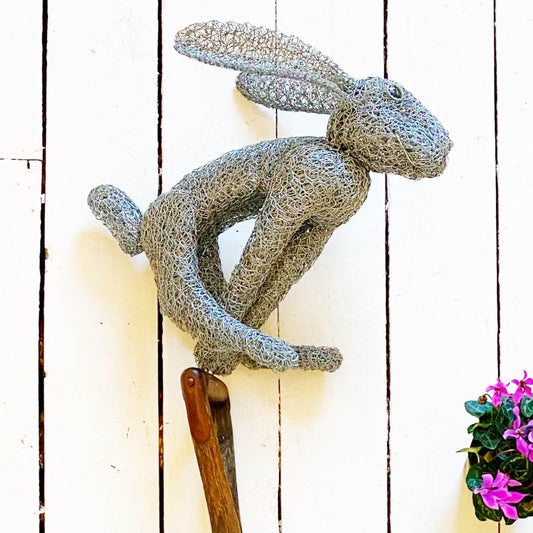 David Metcalff || Handmade Leapfrogging Hare || Mounted on Reclaimed Tool