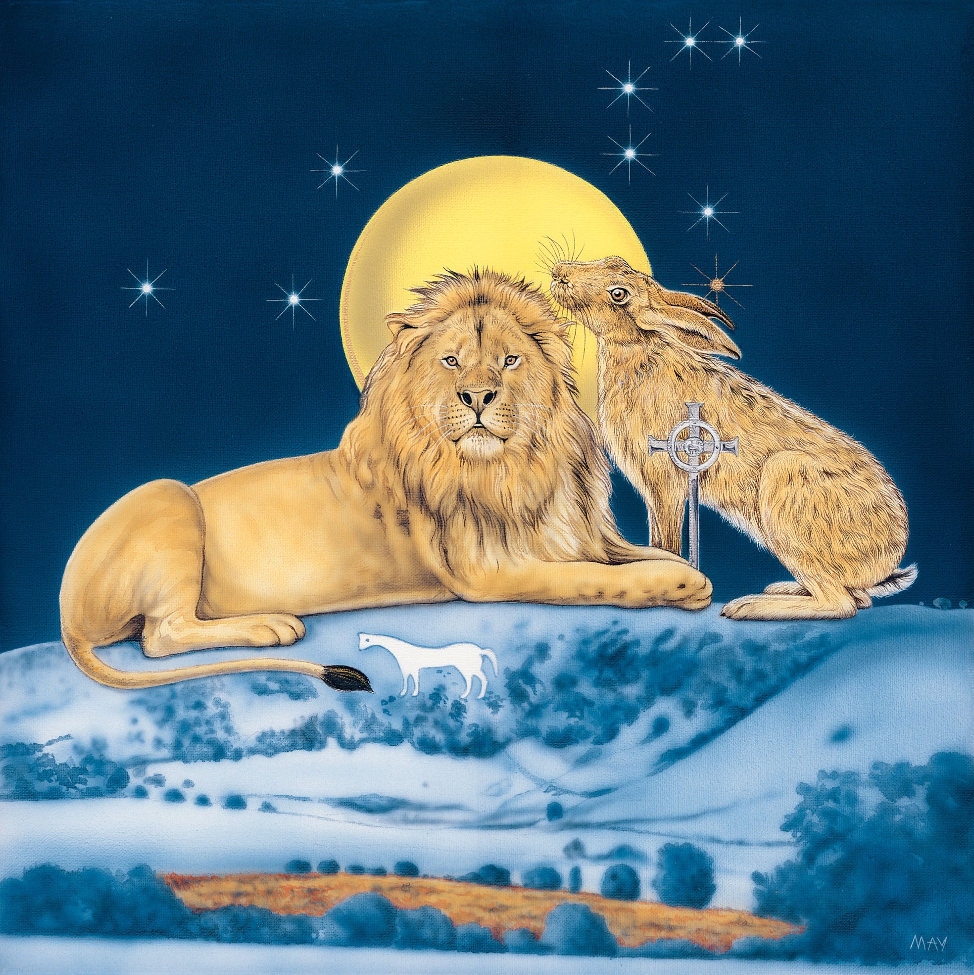 hare with lion and leo constellation